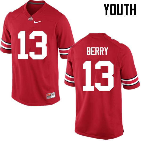 Ohio State Buckeyes Rashod Berry Youth #13 Red Game Stitched College Football Jersey